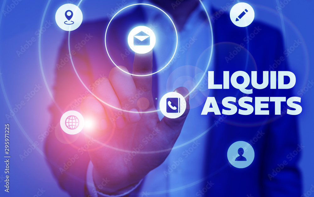 Handwriting text Liquid Assets. Conceptual photo Cash and Bank Balances Market Liquidity Deferred Stock Handwriting text Liquid Assets. Conceptual photo Cash and Bank Balances Market Liquidity Deferred Stock