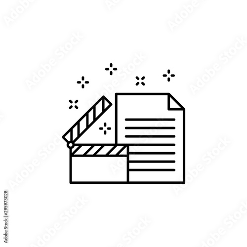 Paper screenplay icon. Element of literature icon