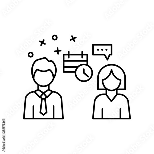 Business meeting time calendar man woman icon. Element of business icon