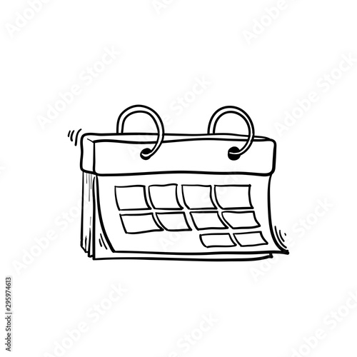 calendar mobile icon vector with handdrawn style