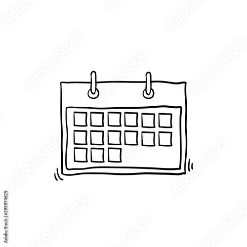 calendar mobile icon vector with handdrawn style