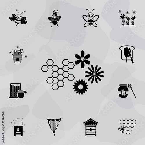 combs and flowers icon. Universal set of beekeeping for website design and development, app development