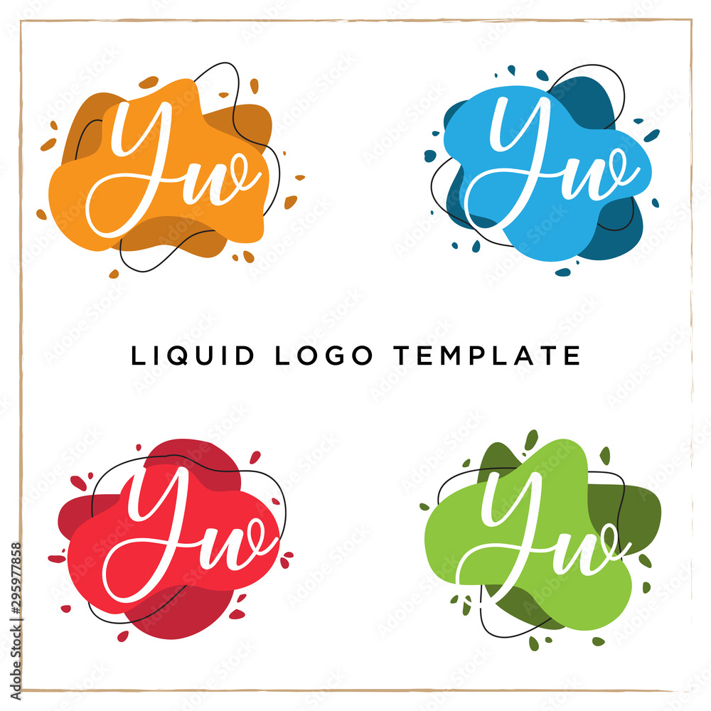 YW letter logo inspiration, liquid logo template, clean and modern vector background