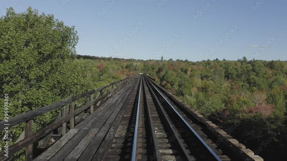 Train POV driving along tracks Onawa Trestle Bridge 4K Train POV driving along tracks Onawa Trestle Bridge 4K