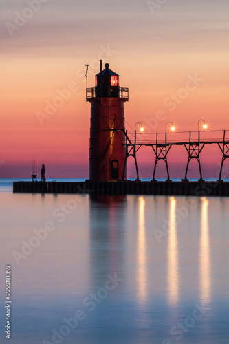 lighthouse with afterglow