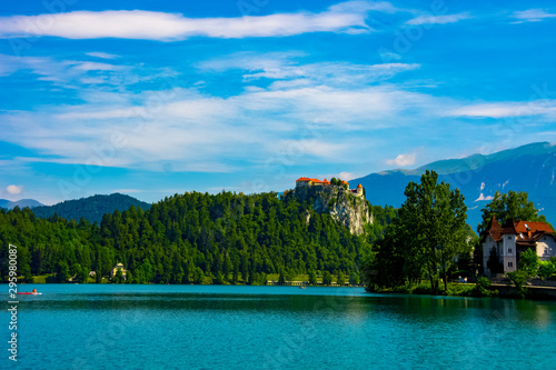 View to the Bled Castle in Slovenia