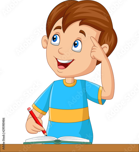Little boy having a good idea