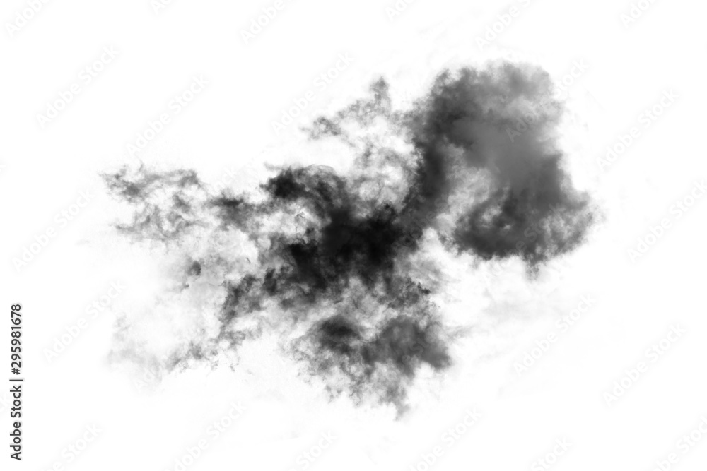 Fototapeta Textured dymu, Abstrakcjonistyczny czerń, odizolowywający na białym tle