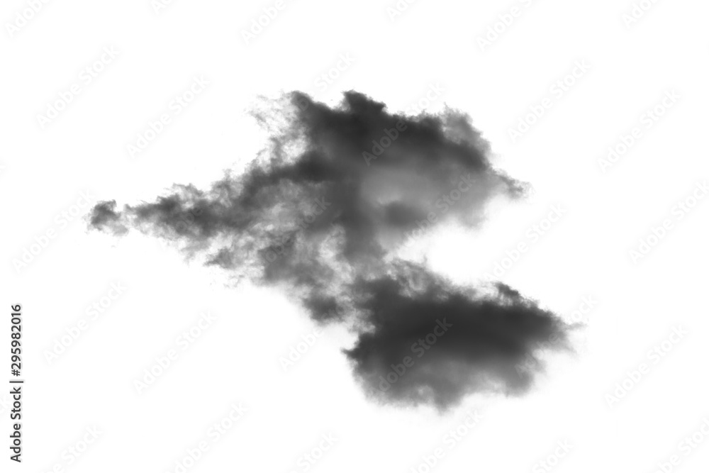 Textured Smoke,Abstract black,isolated on white background