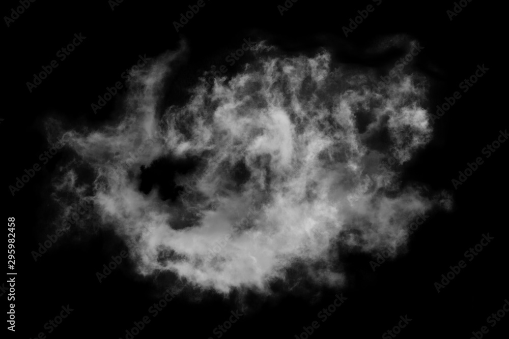 Naklejka premium Textured cloud,Abstract black,isolated on black background