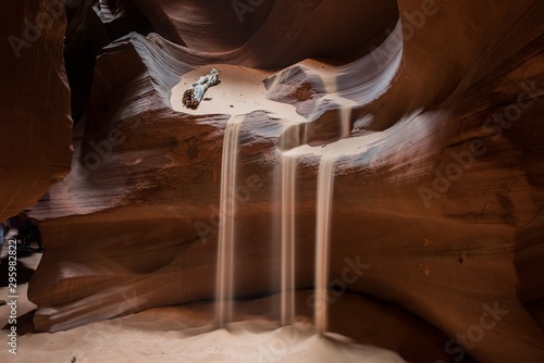 Inside of a cave with textures in Antelope Canyon, USA