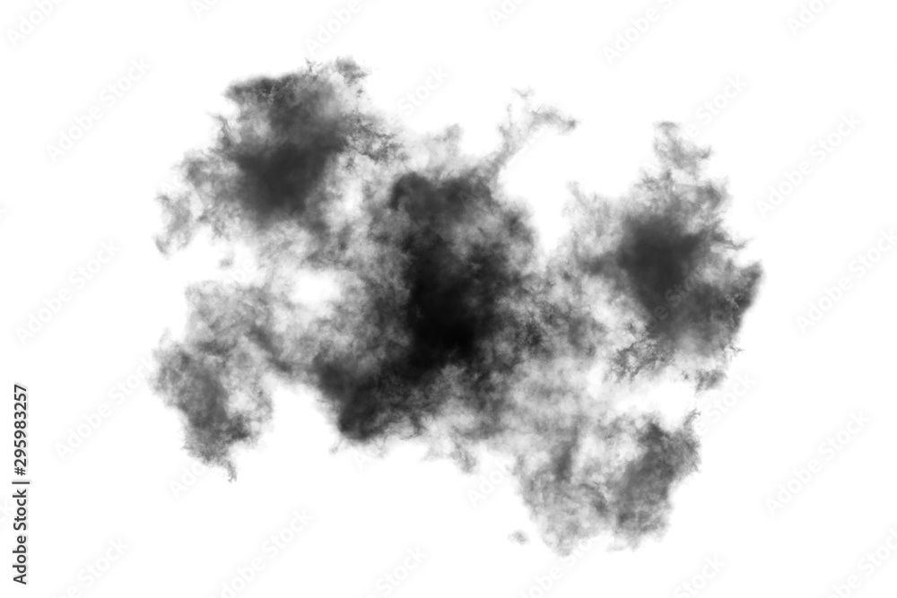 Textured Smoke,Abstract black,isolated on white background