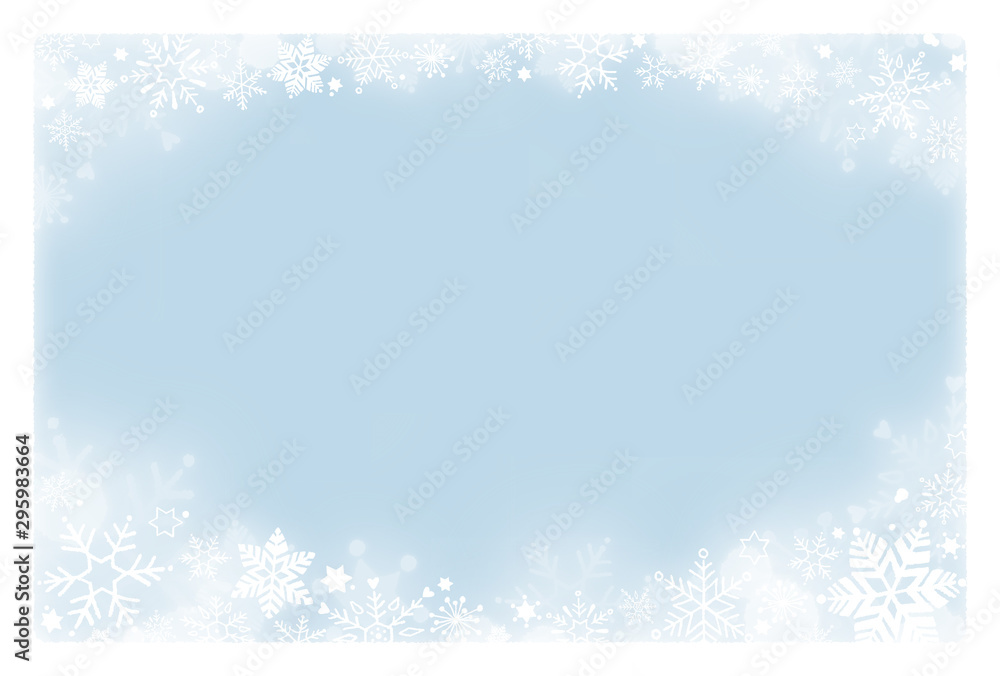 寒中見舞い 雪の結晶 背景 横 Stock Vector Adobe Stock