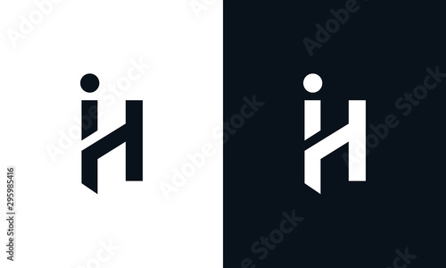 Modern abstract letter IH logo. This logo icon incorporate with two abstract shape in the creative process. photo