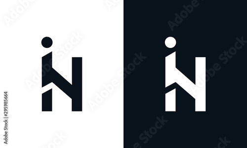 Modern abstract letter IN logo. This logo icon incorporate with two abstract shape in the creative process.