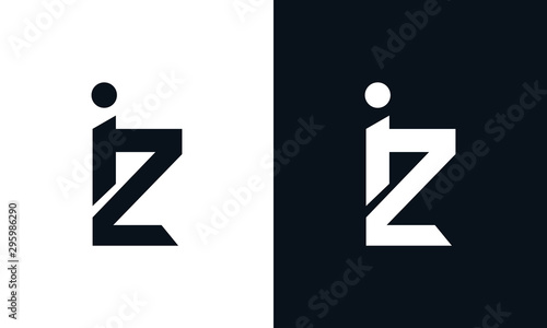 Modern abstract letter IZ logo. This logo icon incorporate with two abstract shape in the creative process. photo