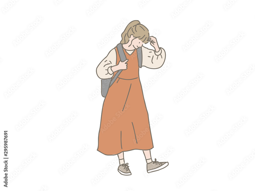 リュックを背負った女の子 リュックを背負った女の子