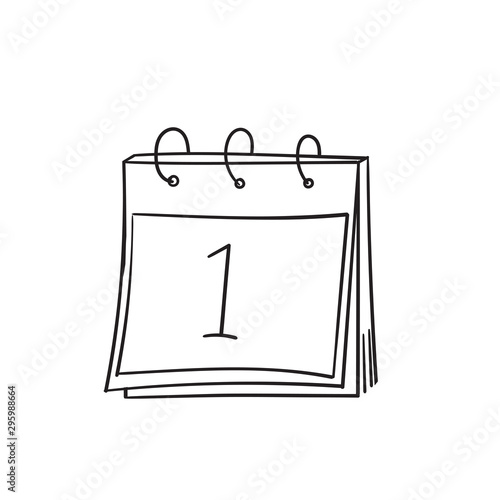 doodle calendar illustration hand drawing style