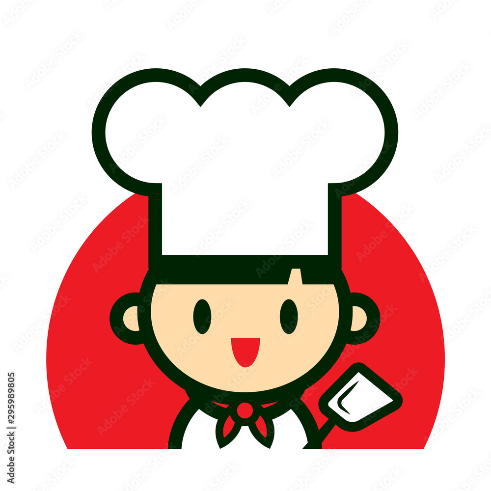 Cartoon cute Chef Character logo - vector mascot Cartoon cute Chef Character logo - vector mascot