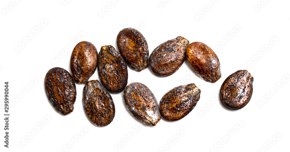 Watermelon seeds on a white background. Watermelon seeds on a white background.