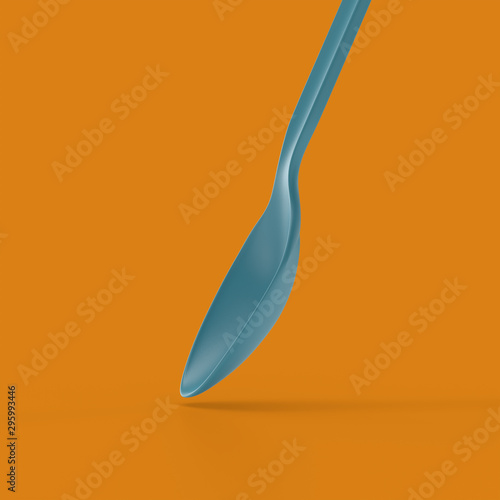 3d render of recyclable cutlery on a uniform background