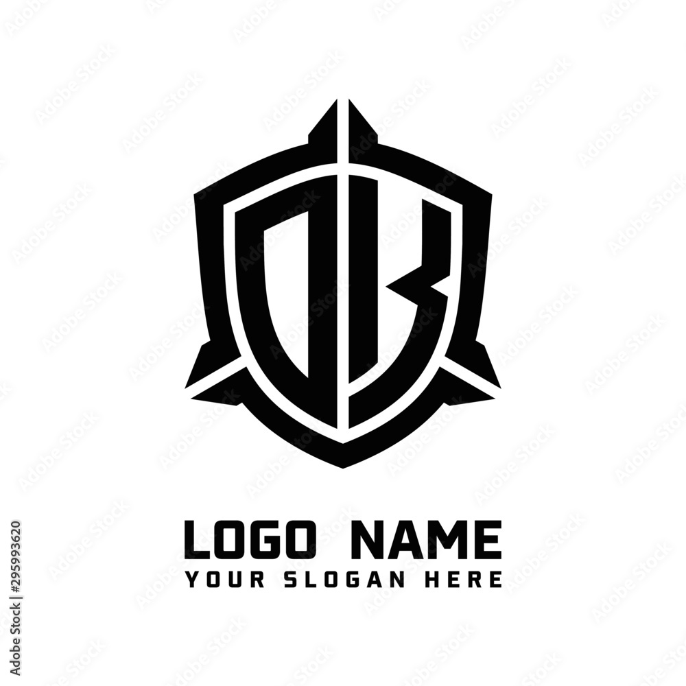 initial OK letter with shield style logo template vector. shield shape black monogram logo initial OK letter with shield style logo template vector. shield shape black monogram logo