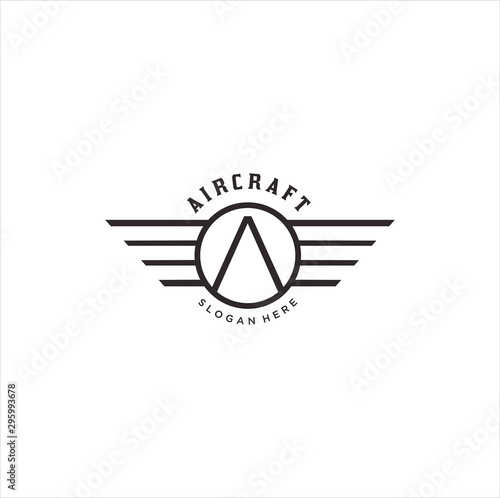 Letter A Shield Wings Logo . Wings Logo abstract design vector template Wings Logo.Aircraft Logo icon.Linear Flying Airlines Logotype.
