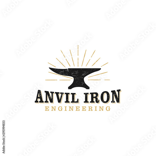 Anvil iron logo, heavy tool workshop welding , equipment