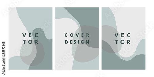 Fashion set of abstract backgrounds with organic shapes in pastel colors. Modern design template with space for text. Minimal stylish cover for branding design. Vector illustration