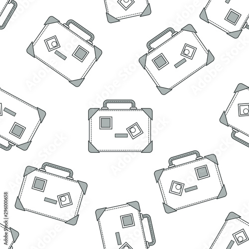 Suitcase or travel bags seamless pattern, baggage or luggage