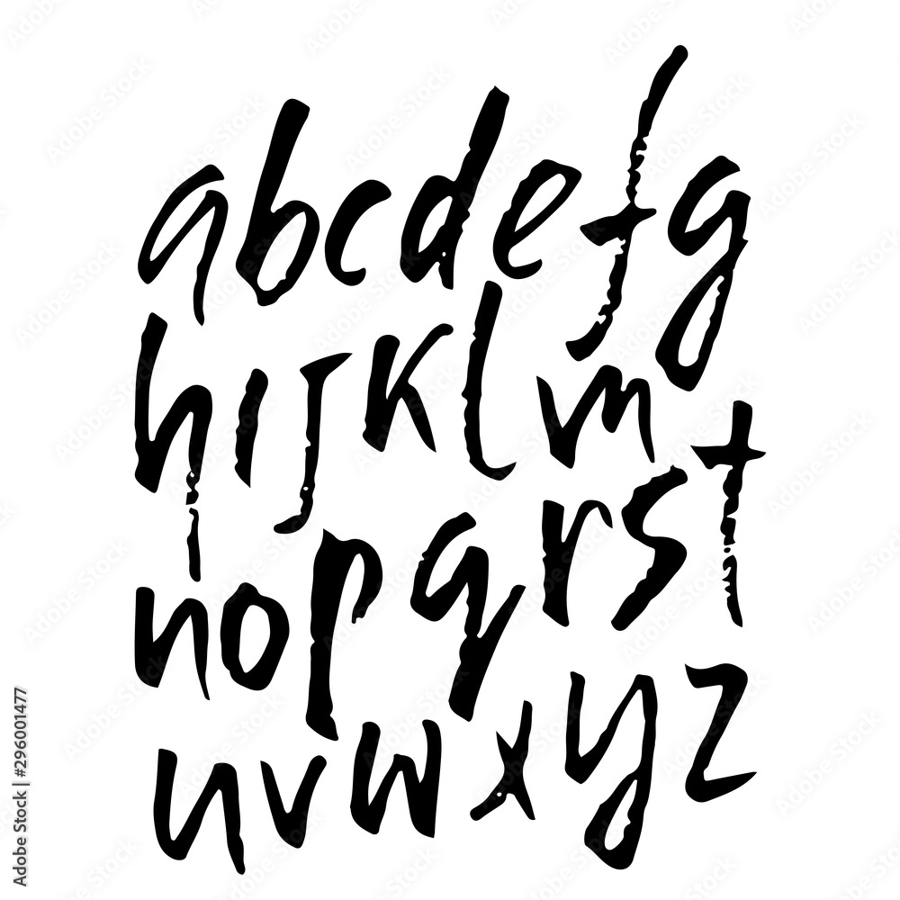 Hand drawn elegant calligraphy font. Modern brush lettering. Grunge style alphabet. Vector illustration. Hand drawn elegant calligraphy font. Modern brush lettering. Grunge style alphabet. Vector illustration.
