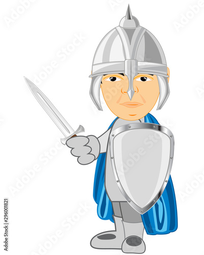 Vector illustration of the cartoon of the medieval knight