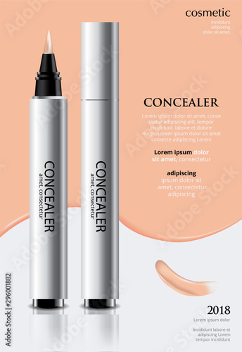 Poster Template Design Concealer with Package Vector Illustration