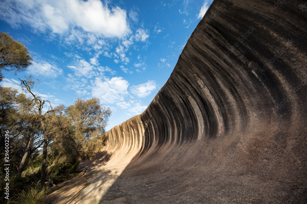 Wave Rock, a 15 metre high natural rock formation that is shaped like a ...