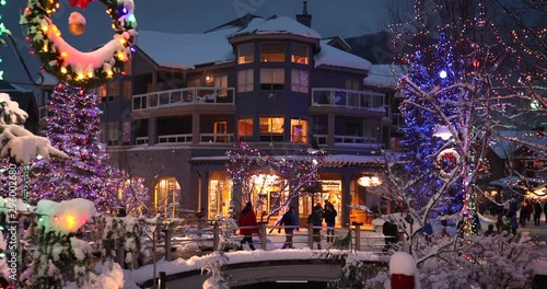 Whistler village in winter.