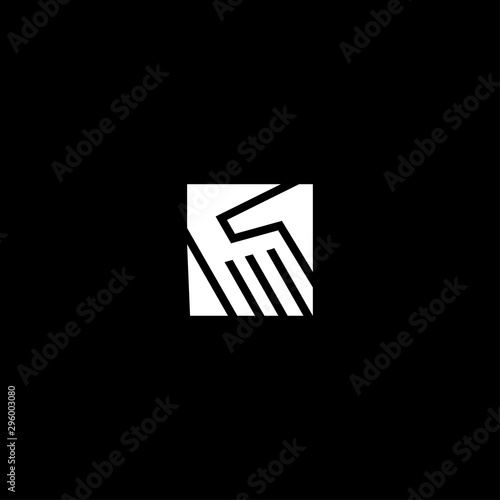 Abstract linear handshake logo icon design modern minimal style illustration vector.