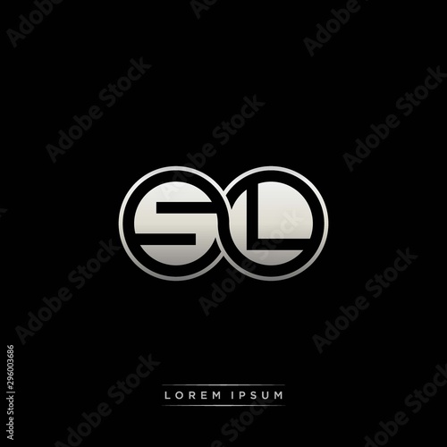 SL initial letter linked circle capital monogram logo modern template silver color version