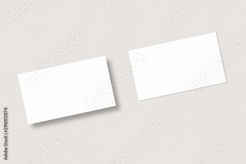 Business cards template. Mockup of two horizontal business cards. Template for branding identity. Photo mockup with clipping path.