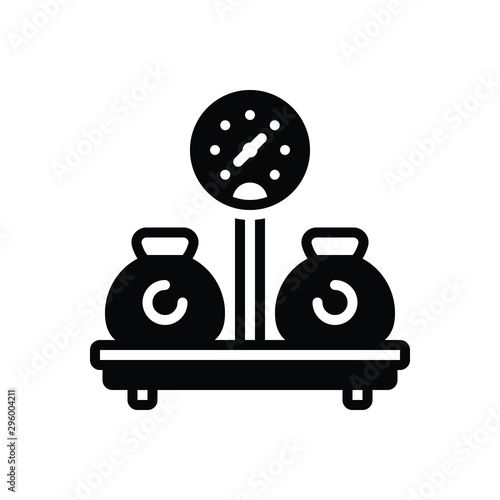 Black solid icon for weight