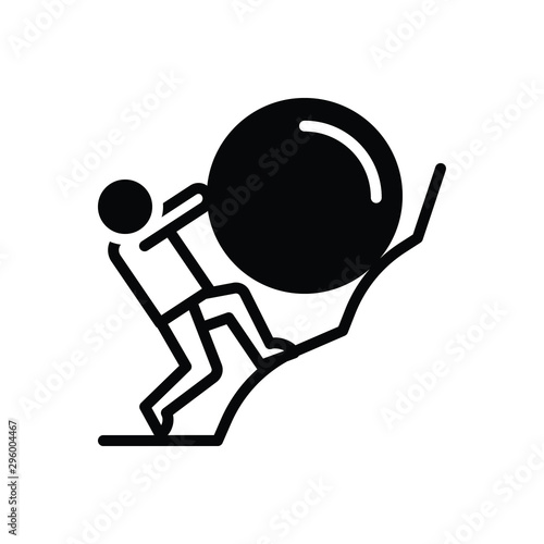 Black solid icon for effort 