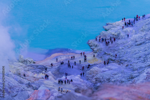 The Ijen volcano complex is a group of composite volcanoes located on the border between Banyuwangi Regency and Bondowoso Regency of East Java, Indonesia. 