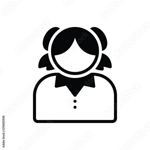 Black solid icon for teenager