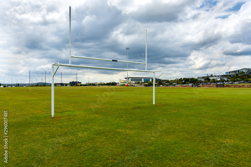 Football Goals on an Empty Sports Ground