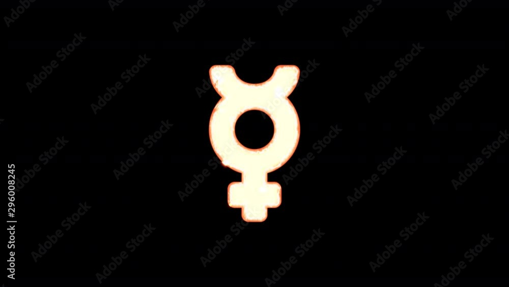 Symbol mercury burns out of transparency, then burns again. Alpha channel Premultiplied - Matted with color black Symbol mercury burns out of transparency, then burns again. Alpha channel Premultiplied - Matted with color black