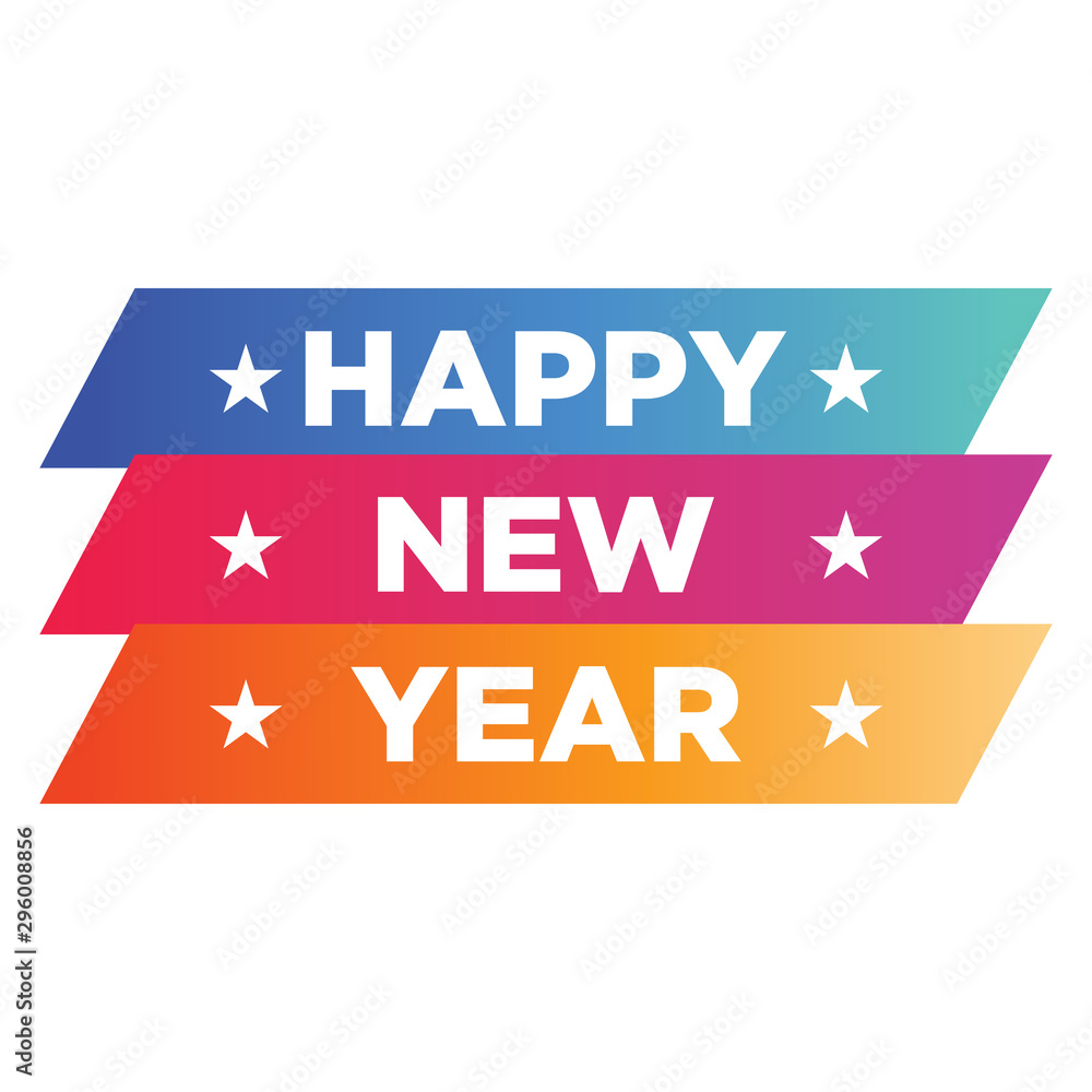 logo design vector template writing happy new year with colorful styles logo design vector template writing happy new year with colorful styles