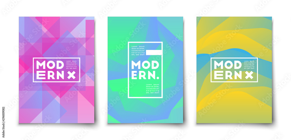 Abstract gradient geometric overlap shapes cover