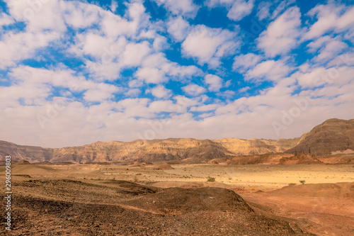Amazing View to the Red Rocks and Desert Sands in Timna National Park  Israel