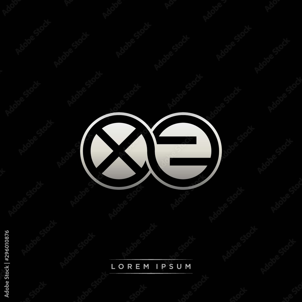 XZ initial letter linked circle capital monogram logo modern template silver color version XZ initial letter linked circle capital monogram logo modern template silver color version