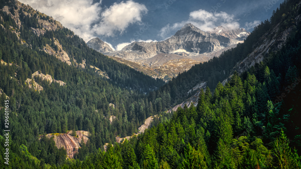 landscape in the mountains of Val di Mello
