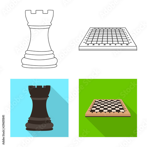 Isolated object of checkmate and thin icon. Set of checkmate and target vector icon for stock.